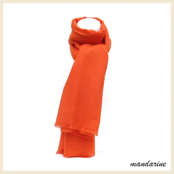 cachemire étole mandarine grande taille luxe